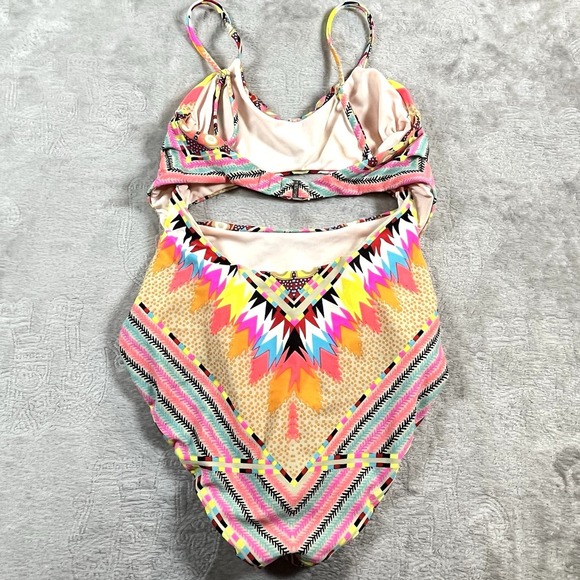 Mara Hoffman Swim Rising Palm Cutout‎ One-piece Swimsuit Blue Womens XSmall - Picture 4 of 8